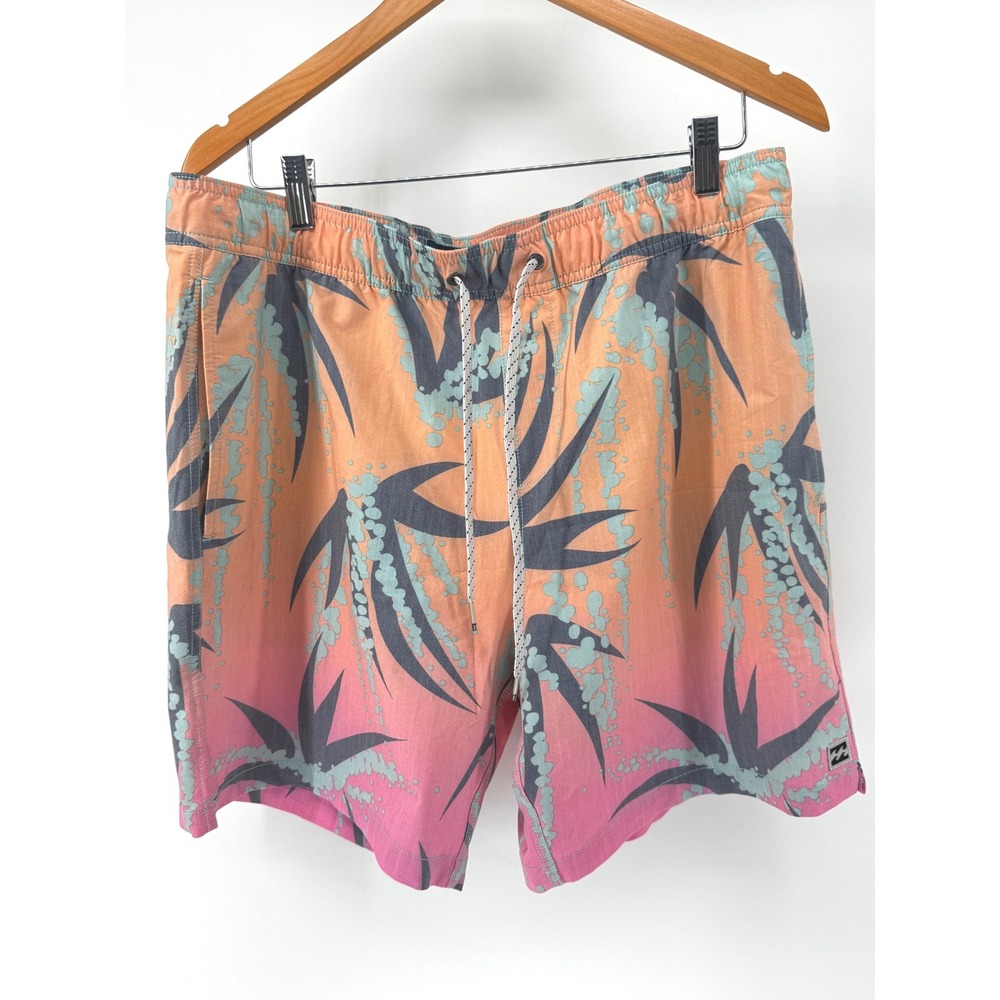 Billabong Board Shorts Mens XL Pink Orange Ombre Recycler Sundays Layback